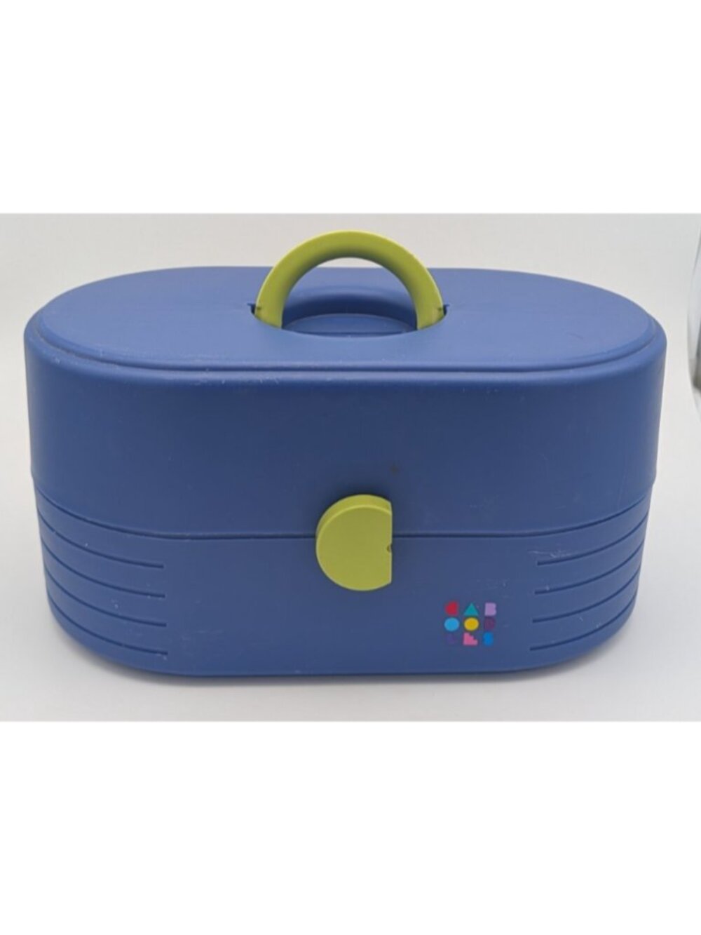 Vintage Caboodles Makeup Case Organizer 2614 Blue Green USA Made 13”X8” 1990s